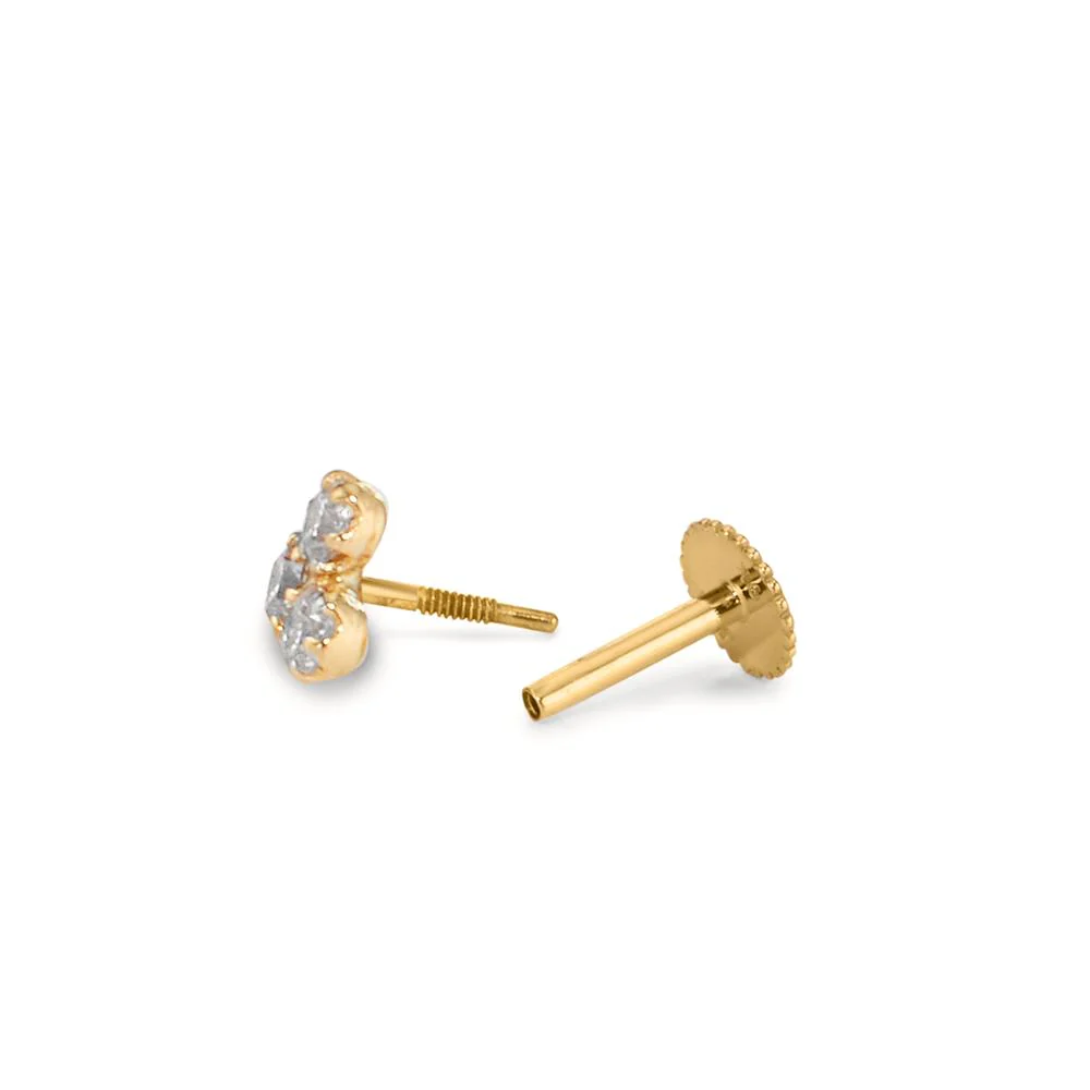 Piercing Oro giallo 375/9K Zirconia 3 pietra Ø3.5 mm - Image 2