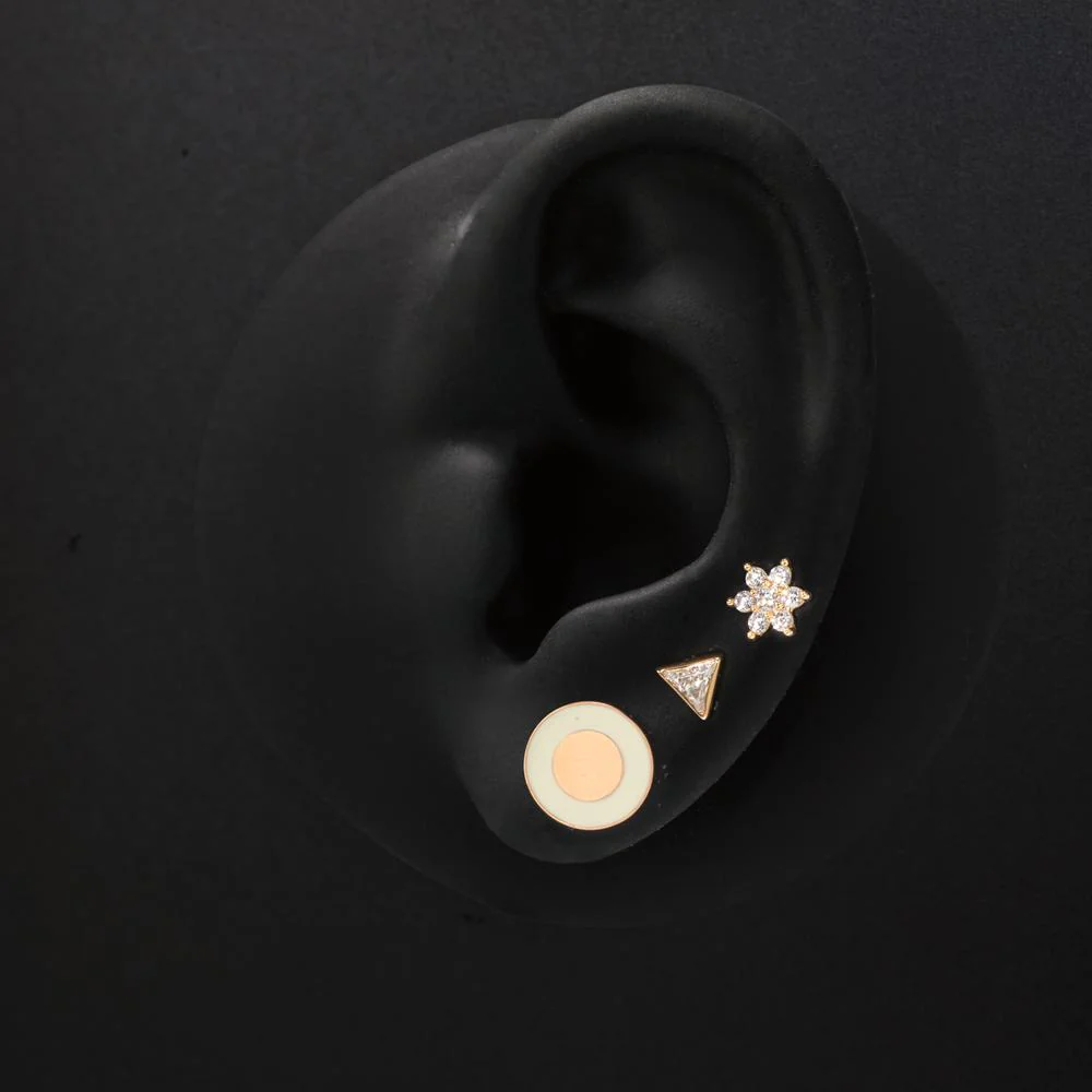 Piercing Oro rosso 750/18 carati smaltato Ø9 mm - Image 2