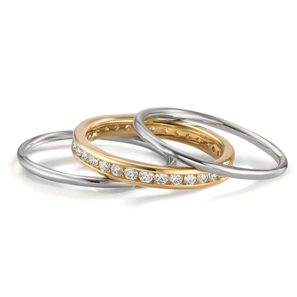 Set di anelli Oro giallo 750/18 carati, Oro bianco 750/18 carati Diamante 0.50 ct, w-si - Image 2